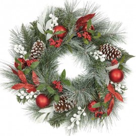 60CM Wreath with Cones & Snowberries | 433003