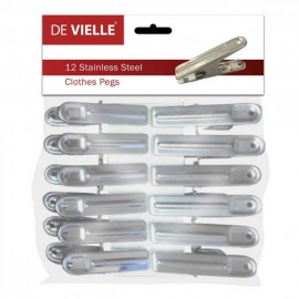 DE VIELLE Clothes Pegs 12pk STAINLESS STEEL | 245641
