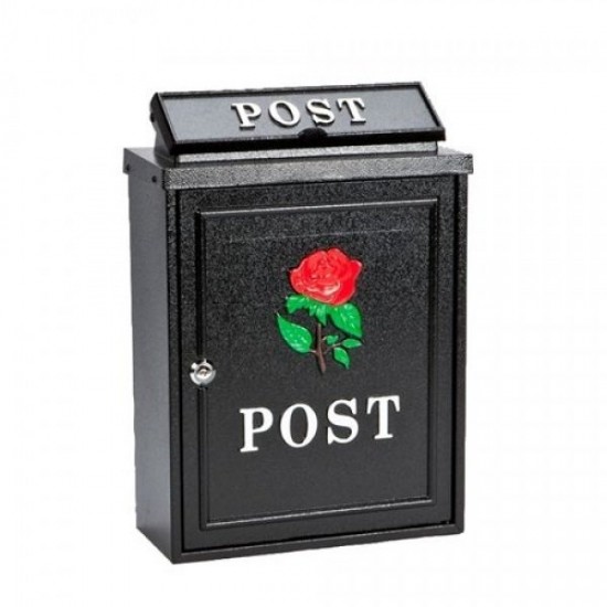 De Vielle Rose Diecast Post Box BLACK | 44678