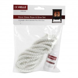 DE VIELLE Stove Glass Rope and Glue Set | 61774