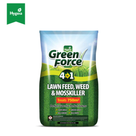 Hygeia Greenforce 4-in-1 Lawn Feed, Weed & Mosskiller 15kg | G60002