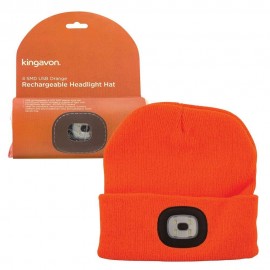 KINGAVON 4 SMD USB Rechargeable Headlight Hat ORANGE | 55498