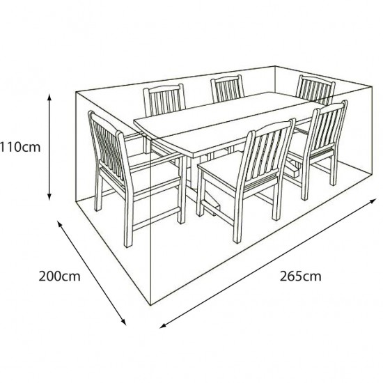 LG OUTDOOR Deluxe Rectangular Dining Set Cover 6 SEAT | DXCOV03