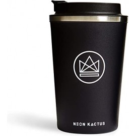 NEON KACTUS Double-Walled Stainless Steel Reusable Coffee Cup BLACK | 1220176