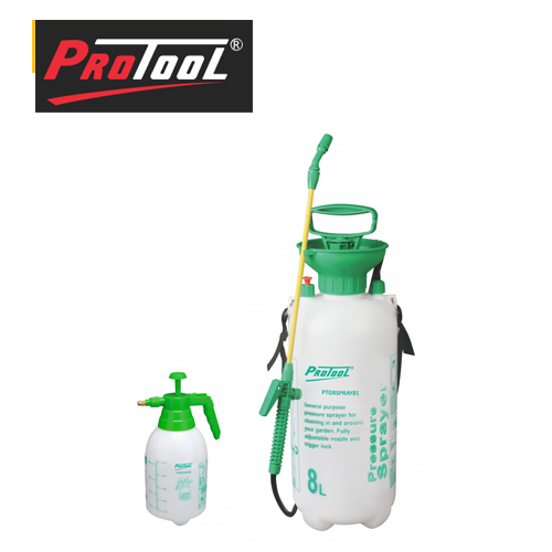 Protool 8L Pressure Garden Sprayer with 1Litre Pump Sprayer | PTGRSPRAY81