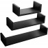 Set Of 3 Floating 'U' Shelves MATT BLACK | 29757