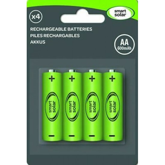SMART GARDEN Solar Rechargeable Batteries AA 600Mah 4pk | 1910110RC