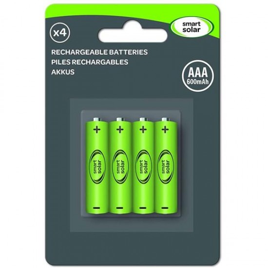 SMART GARDEN Solar Rechargeable Batteries AAA 600Mah 4pk | 1910120RC