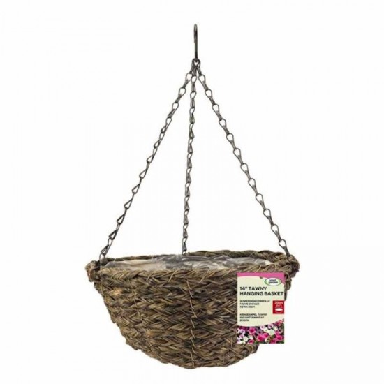 SMART GARDEN Tawny 14" Faux Rattan Hanging Basket | 6020118