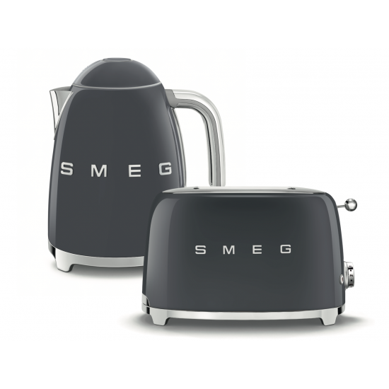 SMEG 50's Retro Style Aesthetic 2 Slice Toaster GREY | TSF01GUK