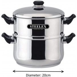 STEELEX 2 Tier Steamer Set 20cm | 376490