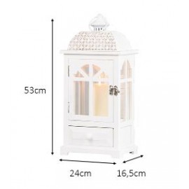 TARA Chester Window Lantern with Drawer Small WHITE | 374938