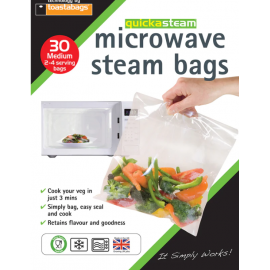 TOASTABAGS Microwave Steamer Bags 30 Pk MEDIUM | 675807
