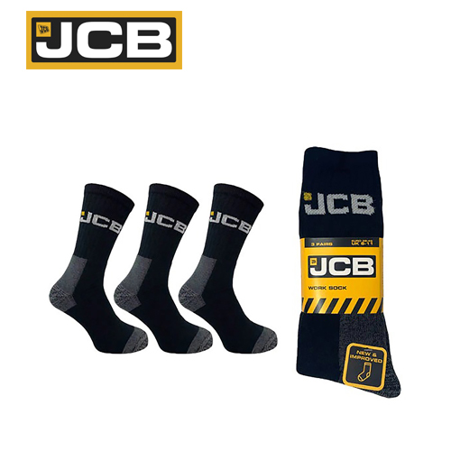 JCB Workwear Black Work Socks - 3 Pack | JCBX044