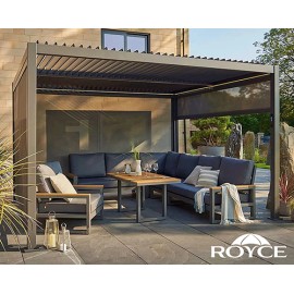 Royce Cube Outdoor Garden Gazebo 3.6m x 4m - with Screens & Solar LED Lighting