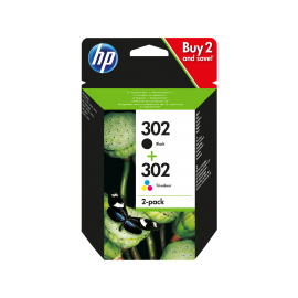 HP 302 2-pack Black/Tri-color Original Ink Cartridges | X4D37AE